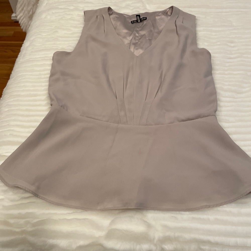 Express, nude, peplum tank blouse
